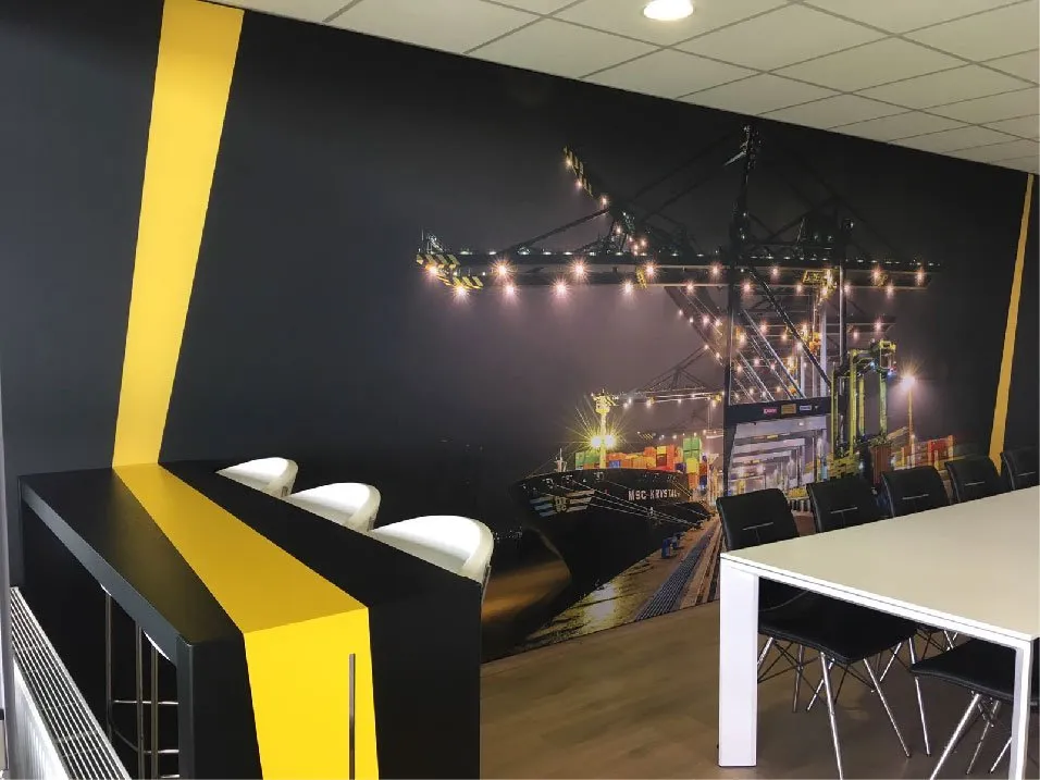 Textielframe met fotoprint gecombineerd met interieurstickers